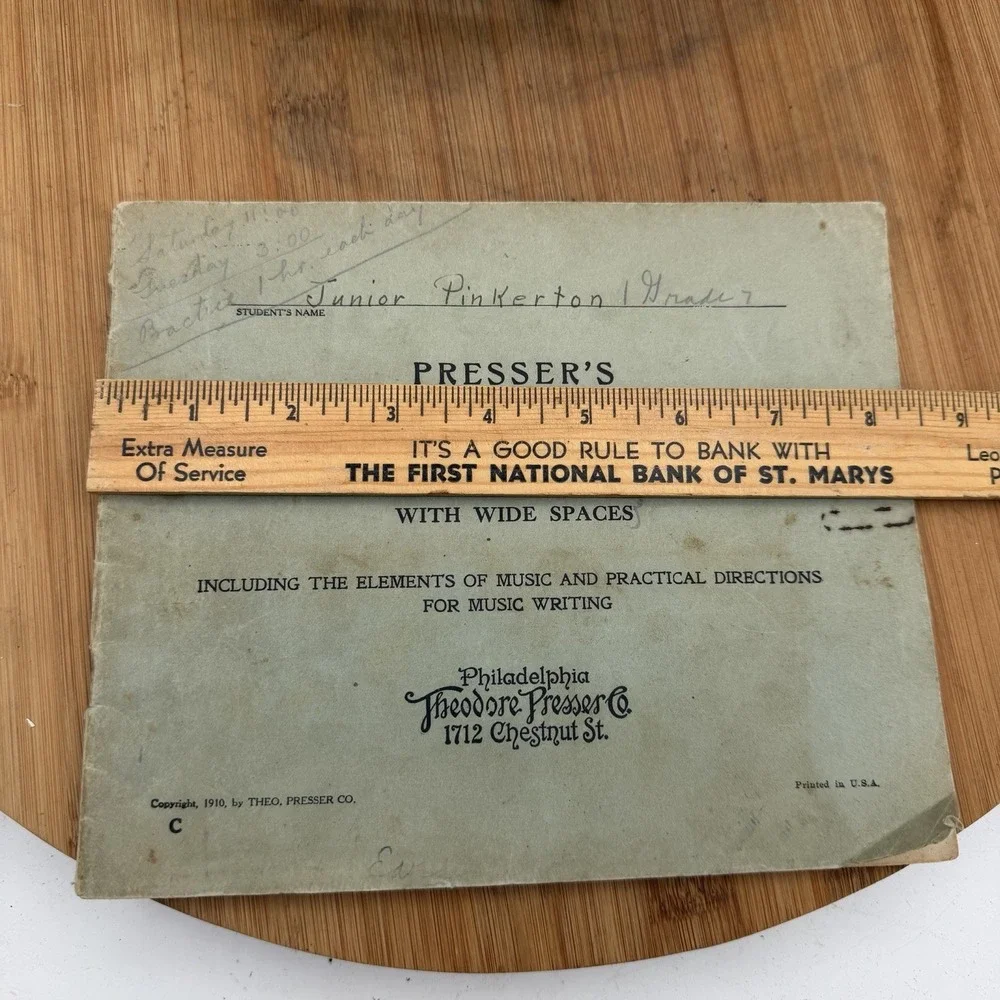Presser's First Music Writing Book 1910 Elements Practical Directions